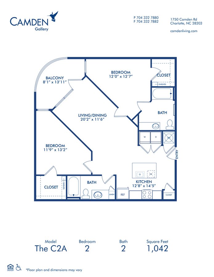 2 Bedrooms 2 Bathrooms Apartment for rent at Camden Gallery in Charlotte, NC