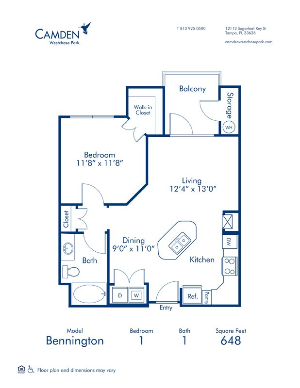 1 Bedroom 1 Bathroom Apartment for rent at Camden Westchase Park in Tampa, FL