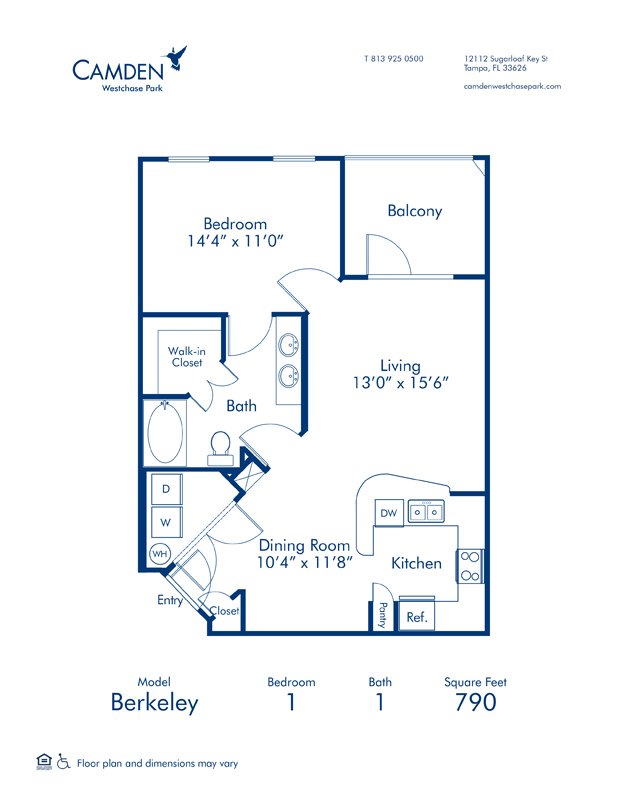 1 Bedroom 1 Bathroom Apartment for rent at Camden Westchase Park in Tampa, FL