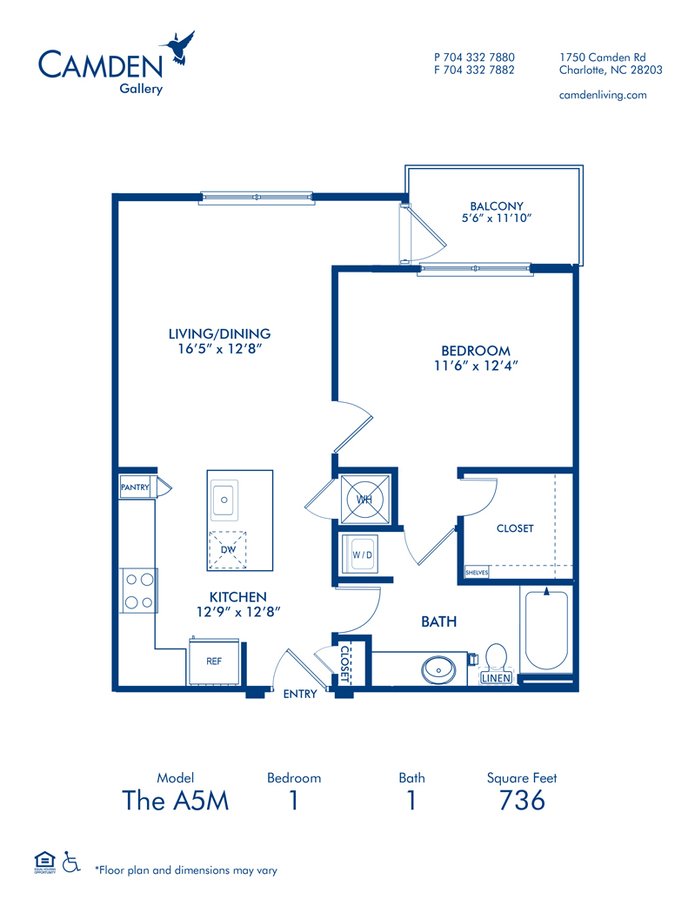 1 Bedroom 1 Bathroom Apartment for rent at Camden Gallery in Charlotte, NC