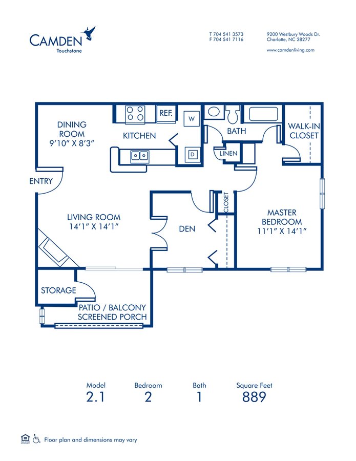 1 Bedroom 1 Bathroom Apartment for rent at Camden Touchstone in Charlotte, NC