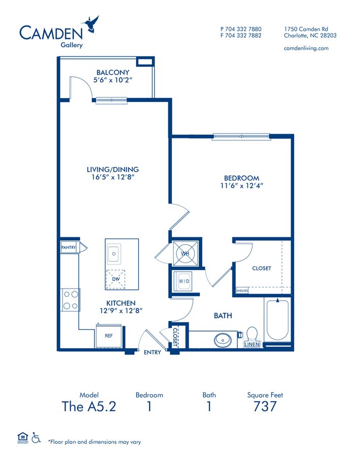 1 Bedroom 1 Bathroom Apartment for rent at Camden Gallery in Charlotte, NC