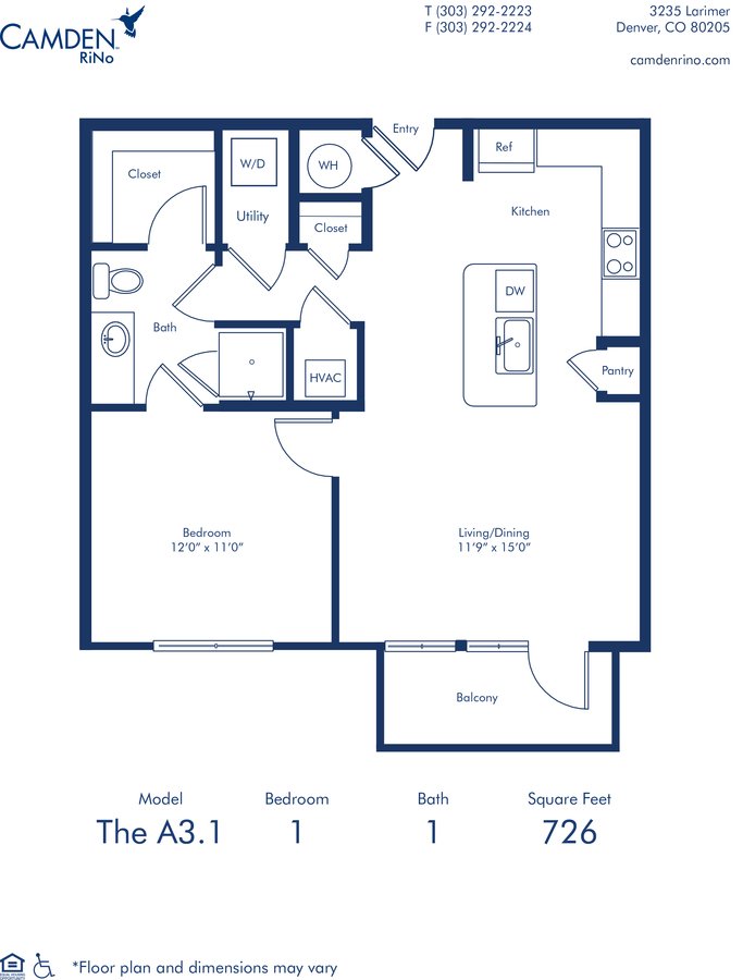 1 Bedroom 1 Bathroom Apartment for rent at Camden RiNo in Denver, CO