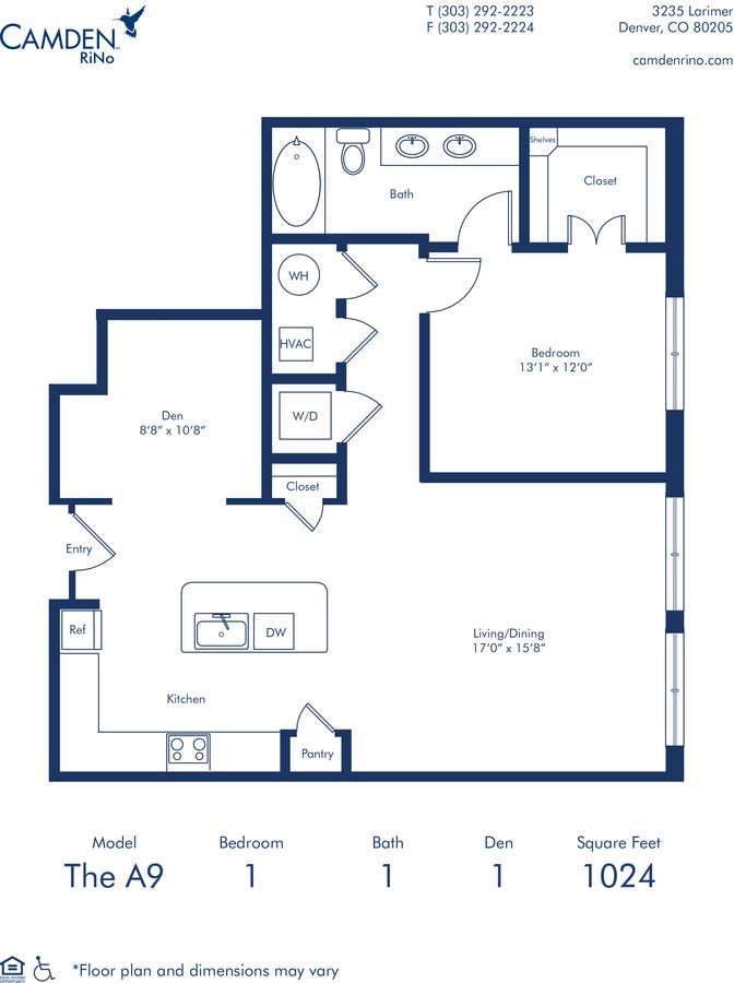 1 Bedroom 1 Bathroom Apartment for rent at Camden RiNo in Denver, CO