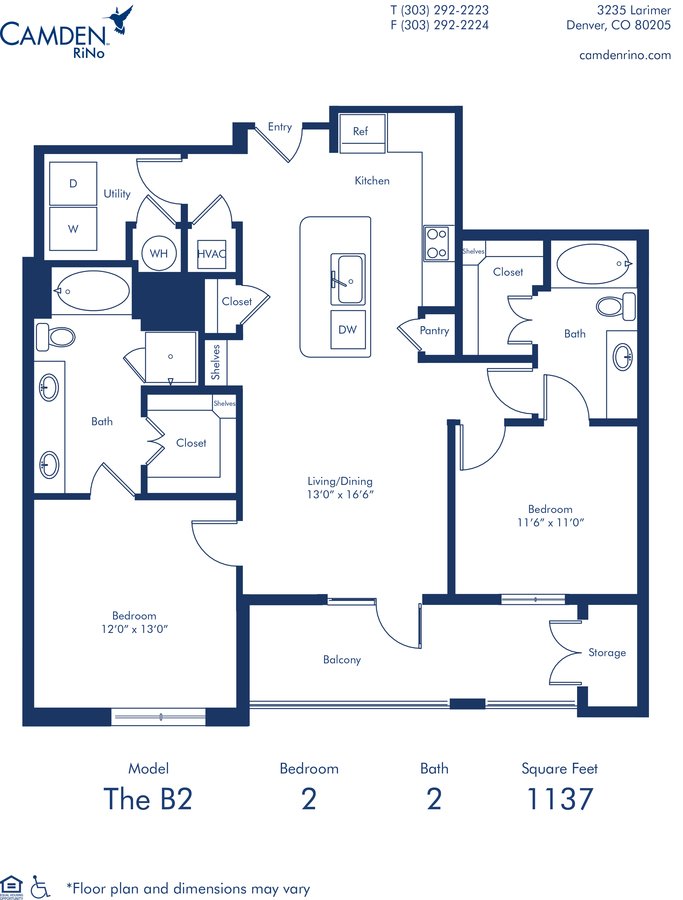 2 Bedrooms 2 Bathrooms Apartment for rent at Camden RiNo in Denver, CO