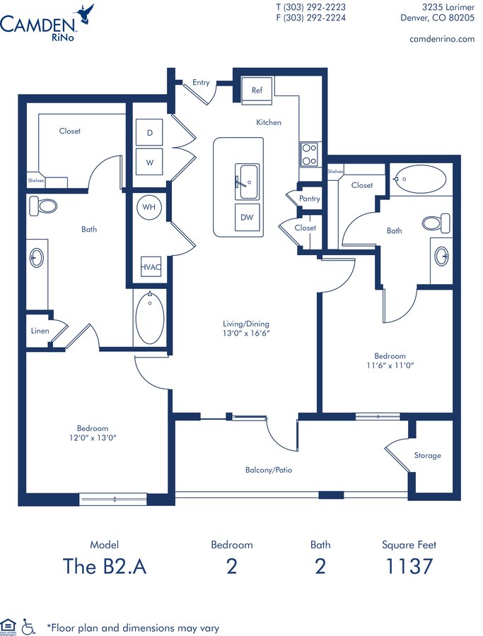 2 Bedrooms 2 Bathrooms Apartment for rent at Camden RiNo in Denver, CO