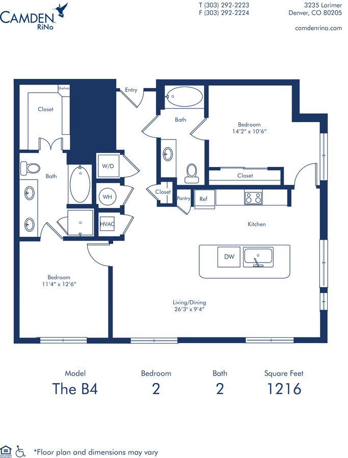 2 Bedrooms 2 Bathrooms Apartment for rent at Camden RiNo in Denver, CO