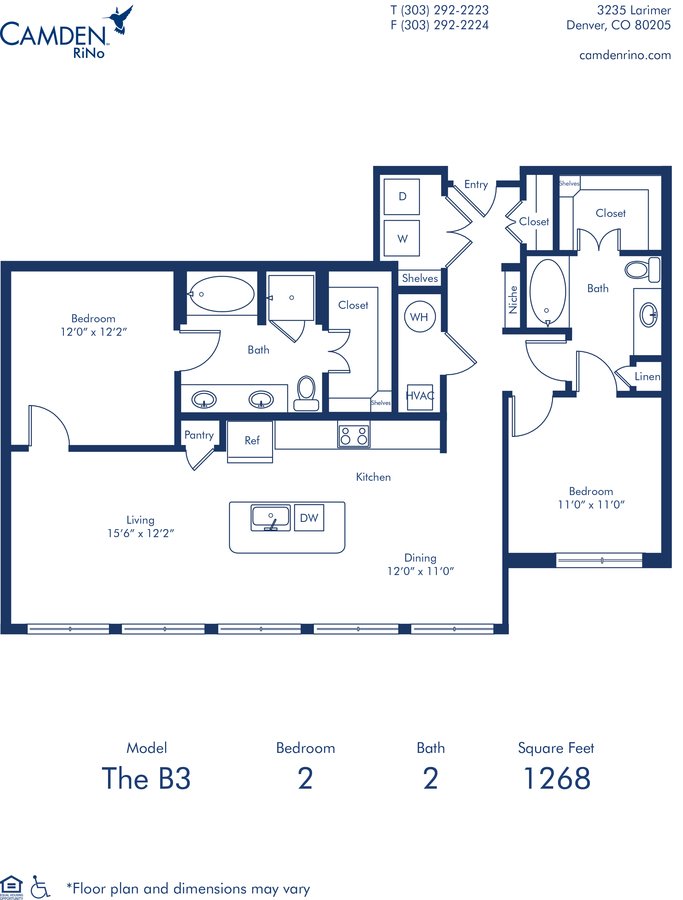 2 Bedrooms 2 Bathrooms Apartment for rent at Camden RiNo in Denver, CO