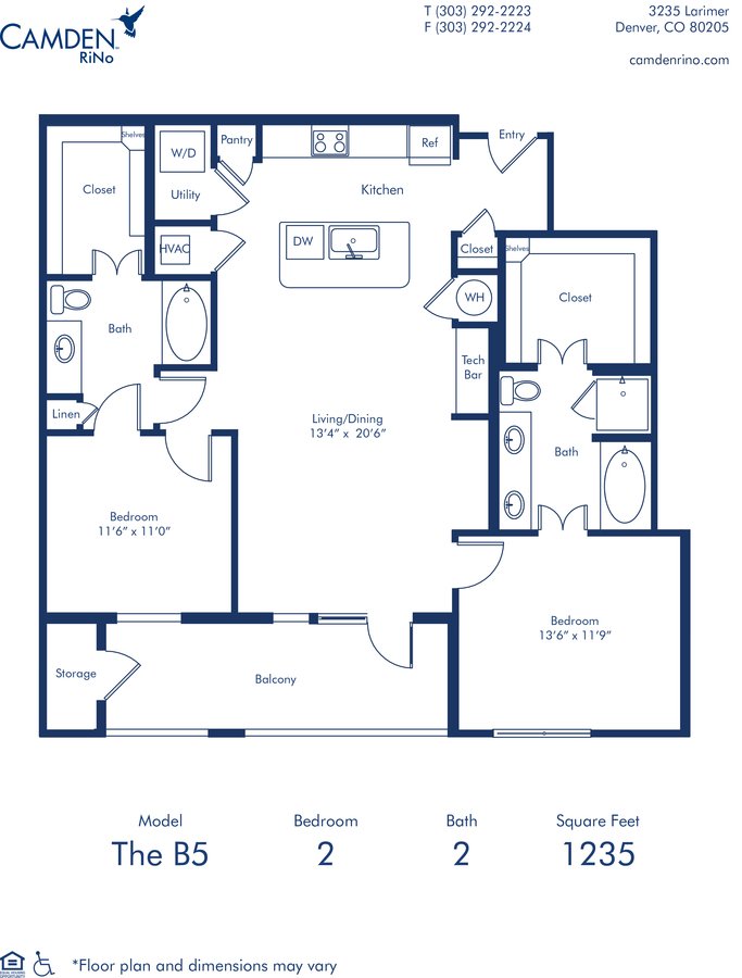 2 Bedrooms 2 Bathrooms Apartment for rent at Camden RiNo in Denver, CO