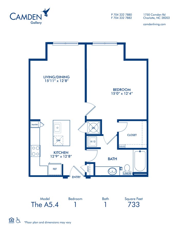 1 Bedroom 1 Bathroom Apartment for rent at Camden Gallery in Charlotte, NC