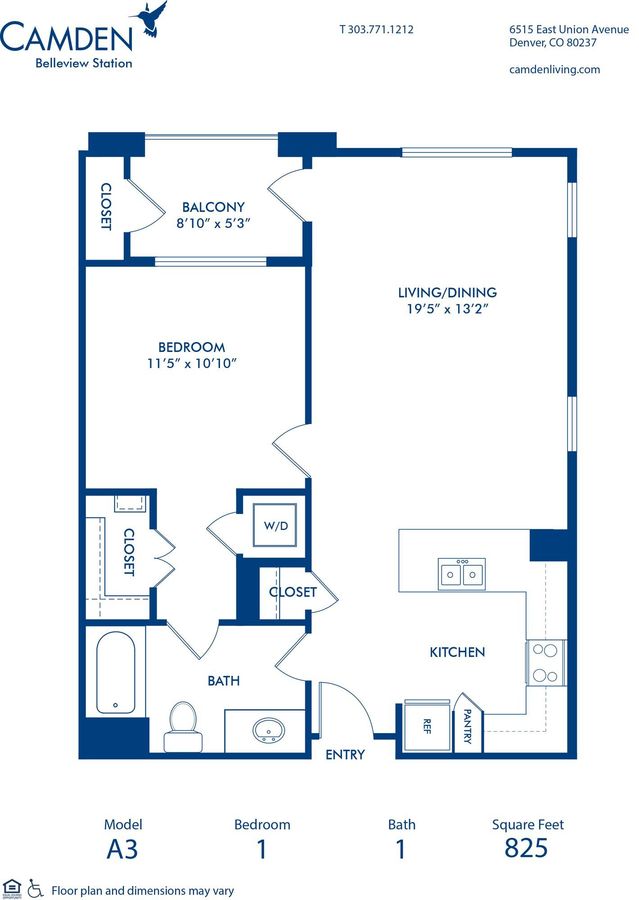1 Bedroom 1 Bathroom Apartment for rent at Camden Belleview Station in Denver, CO