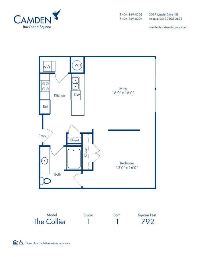 Studio 1 Bathroom Apartment for rent at Camden Buckhead Square in Atlanta, GA