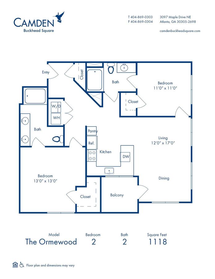 1 Bedroom 1 Bathroom Apartment for rent at Camden Buckhead Square in Atlanta, GA