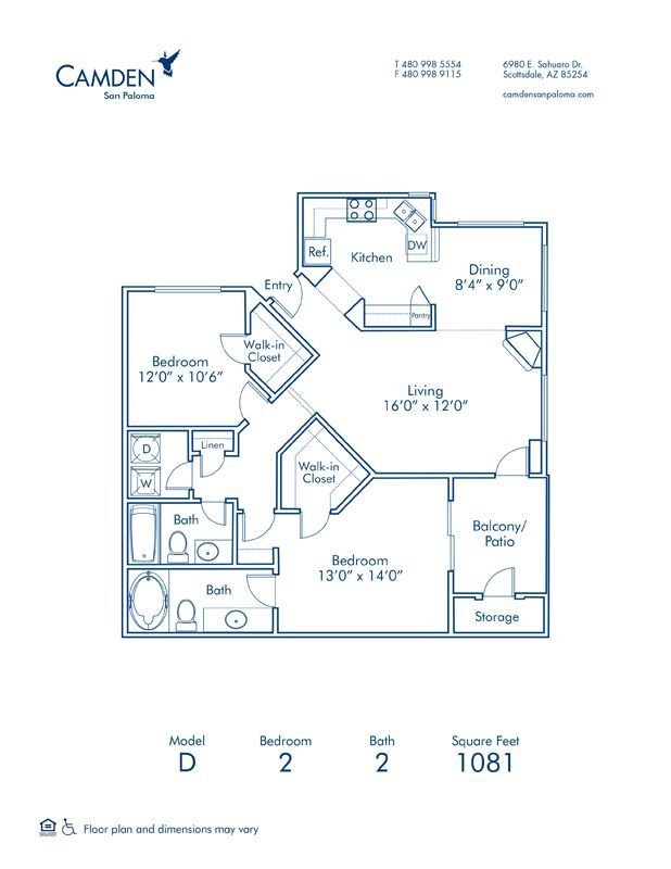 2 Bedrooms 2 Bathrooms Apartment for rent at Camden San Paloma in Scottsdale, AZ