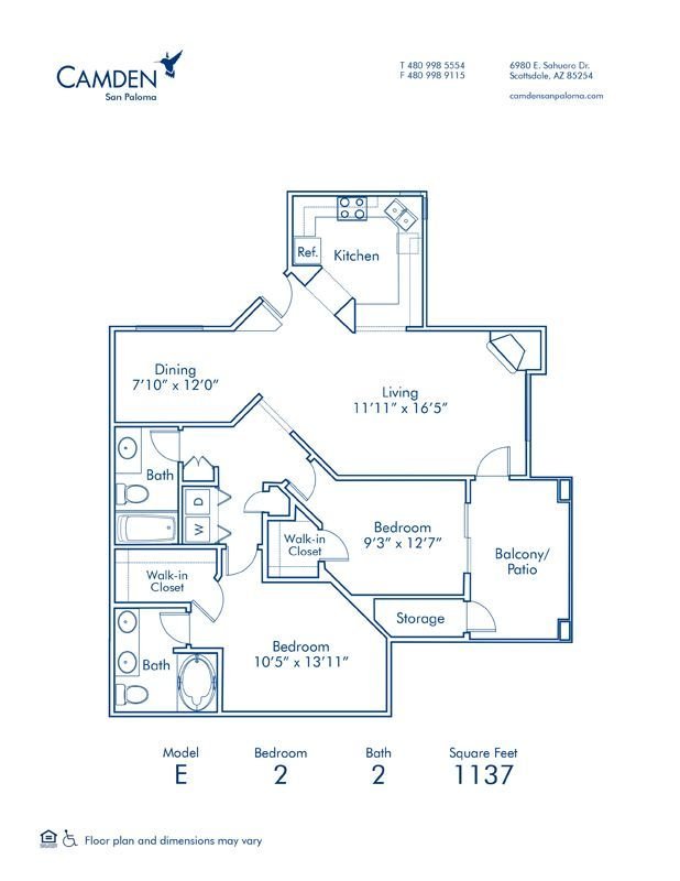 2 Bedrooms 2 Bathrooms Apartment for rent at Camden San Paloma in Scottsdale, AZ