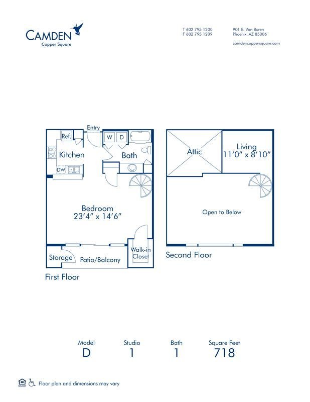 Studio 1 Bathroom Apartment for rent at Camden Copper Square in Phoenix, AZ