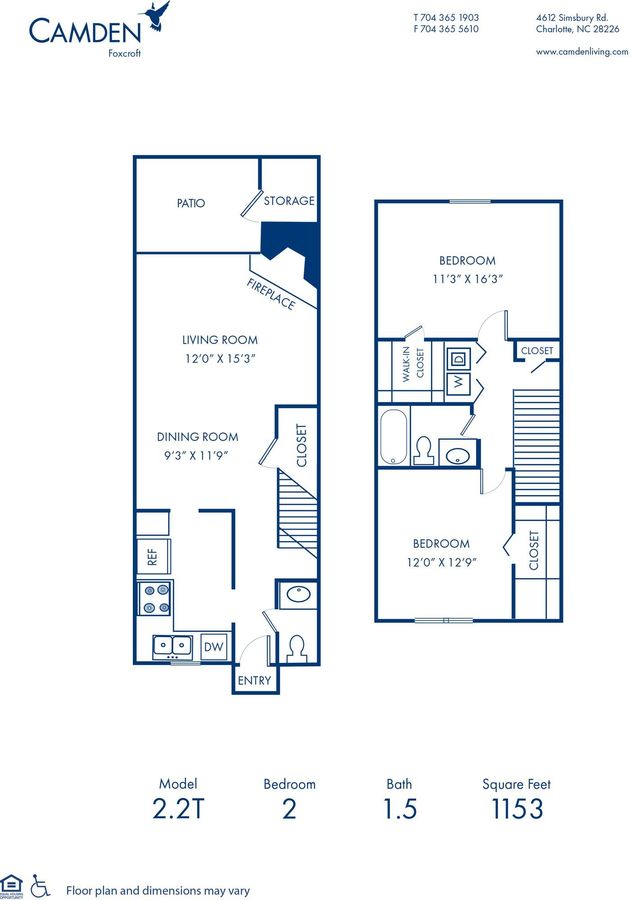 2 Bedrooms 1 Bathroom Apartment for rent at Camden Foxcroft in Charlotte, NC