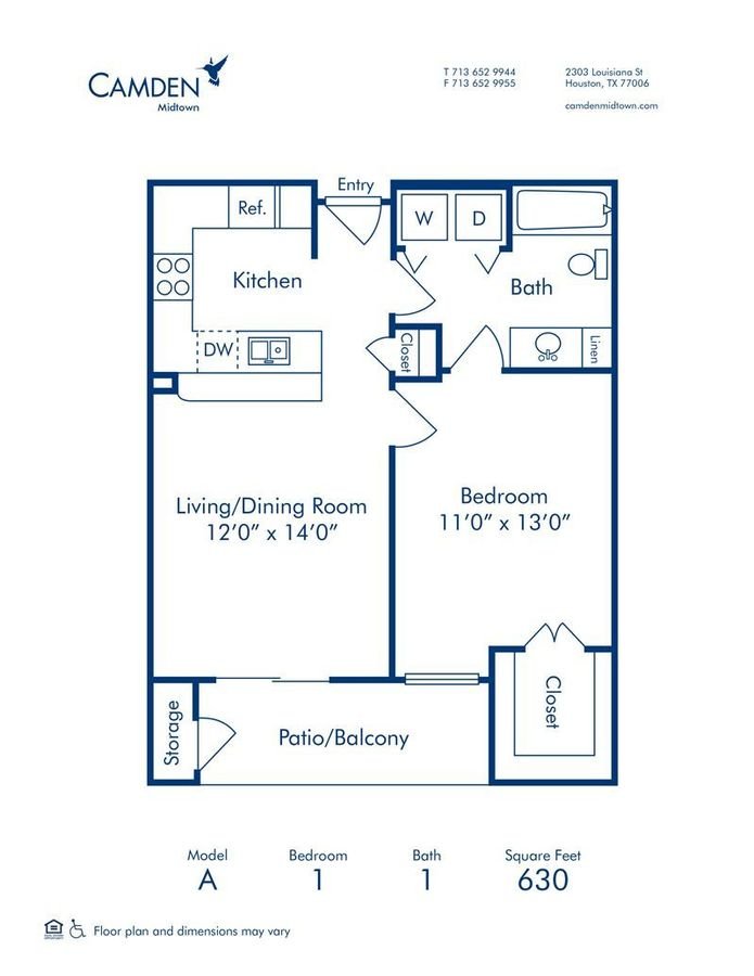 1 Bedroom 1 Bathroom Apartment for rent at Camden Midtown Houston in Houston, TX