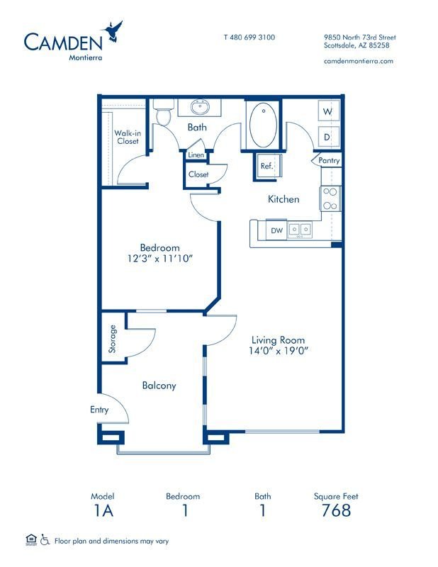 1 Bedroom 1 Bathroom Apartment for rent at Camden Montierra in Scottsdale, AZ
