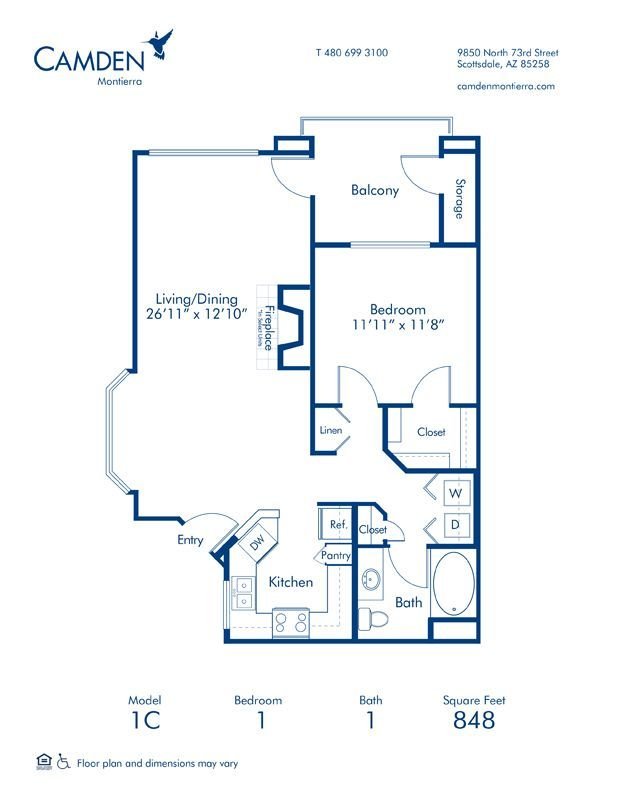 1 Bedroom 1 Bathroom Apartment for rent at Camden Montierra in Scottsdale, AZ
