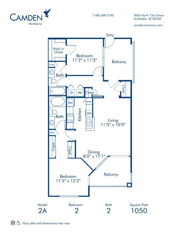 2 Bedrooms 2 Bathrooms Apartment for rent at Camden Montierra in Scottsdale, AZ
