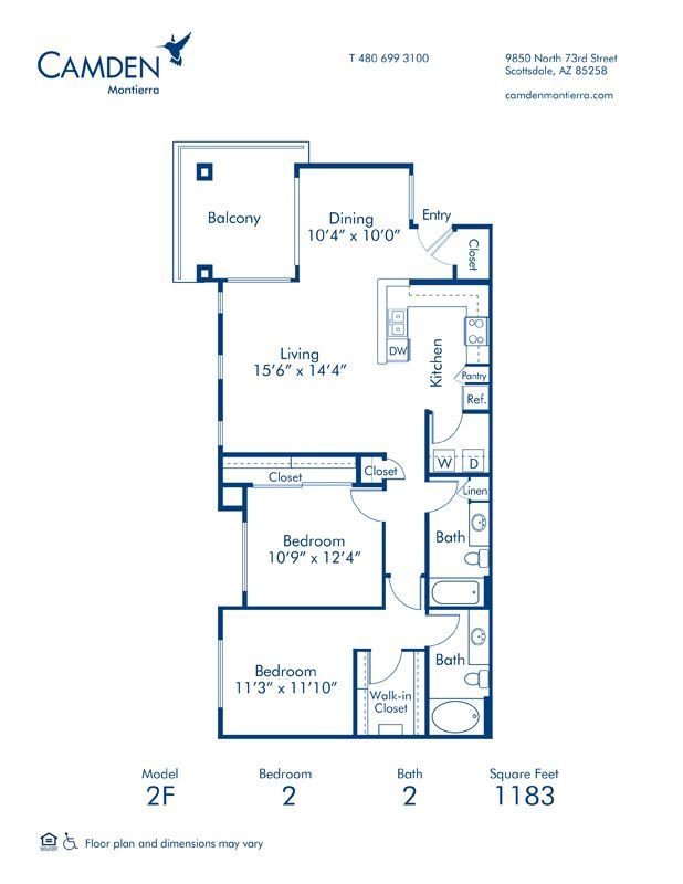 2 Bedrooms 2 Bathrooms Apartment for rent at Camden Montierra in Scottsdale, AZ