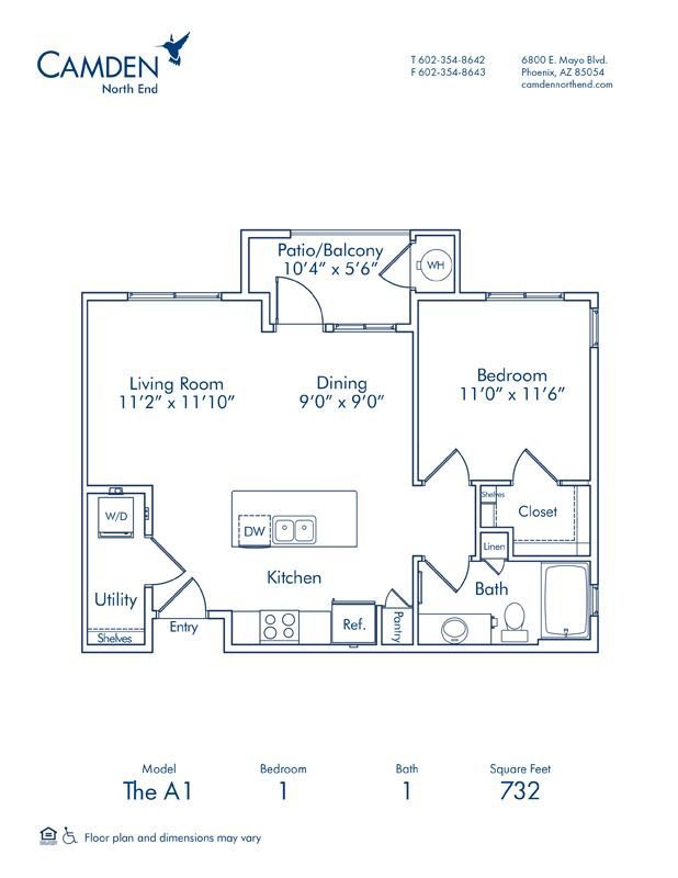 1 Bedroom 1 Bathroom Apartment for rent at Camden North End in Phoenix, AZ