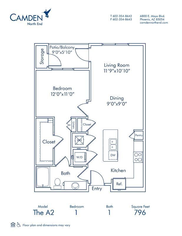 1 Bedroom 1 Bathroom Apartment for rent at Camden North End in Phoenix, AZ