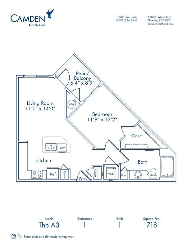1 Bedroom 1 Bathroom Apartment for rent at Camden North End in Phoenix, AZ