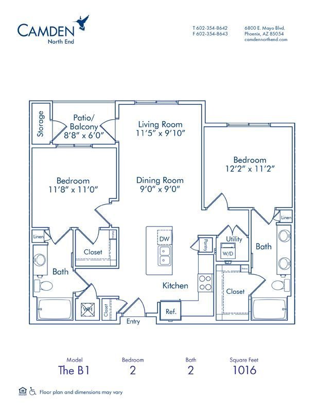 2 Bedrooms 2 Bathrooms Apartment for rent at Camden North End in Phoenix, AZ