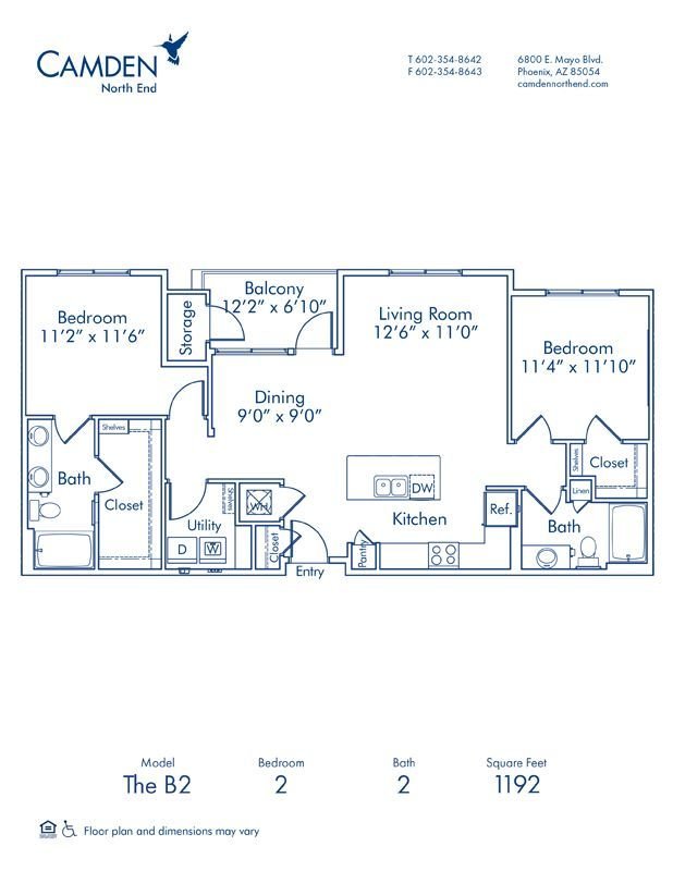 2 Bedrooms 2 Bathrooms Apartment for rent at Camden North End in Phoenix, AZ