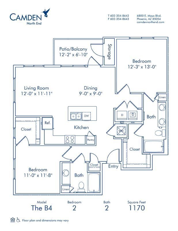 2 Bedrooms 2 Bathrooms Apartment for rent at Camden North End in Phoenix, AZ