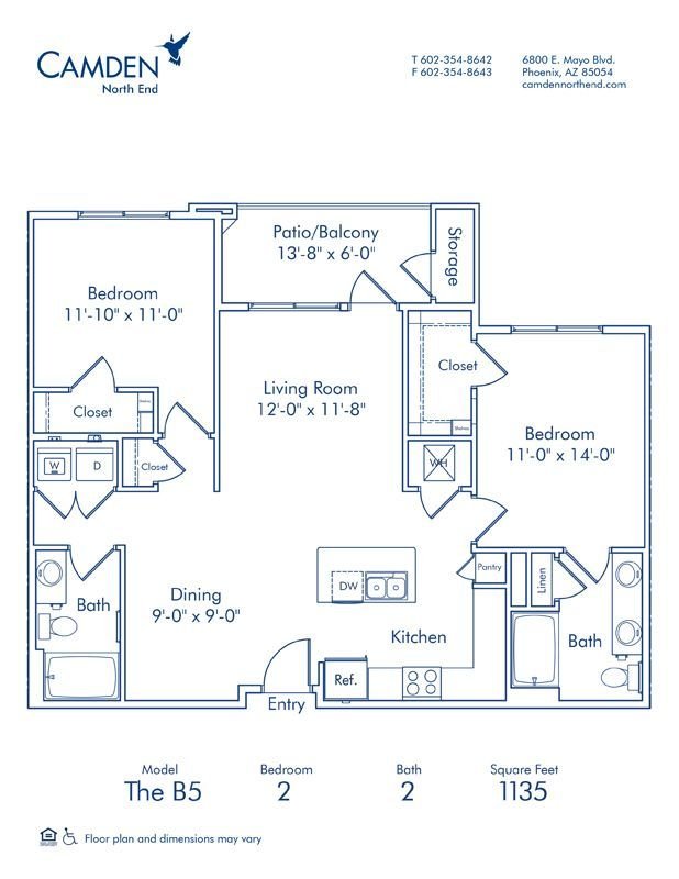 2 Bedrooms 2 Bathrooms Apartment for rent at Camden North End in Phoenix, AZ