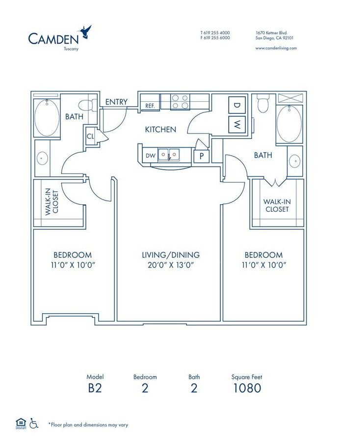 2 Bedrooms 2 Bathrooms Apartment for rent at Camden Tuscany in San Diego, CA