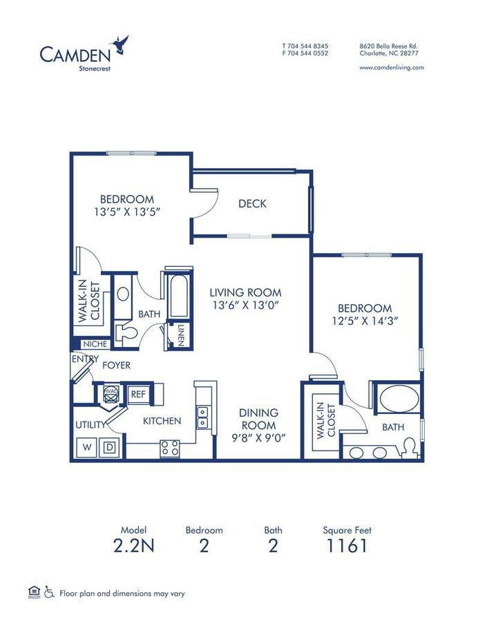 2 Bedrooms 2 Bathrooms Apartment for rent at Camden Stonecrest in Charlotte, NC