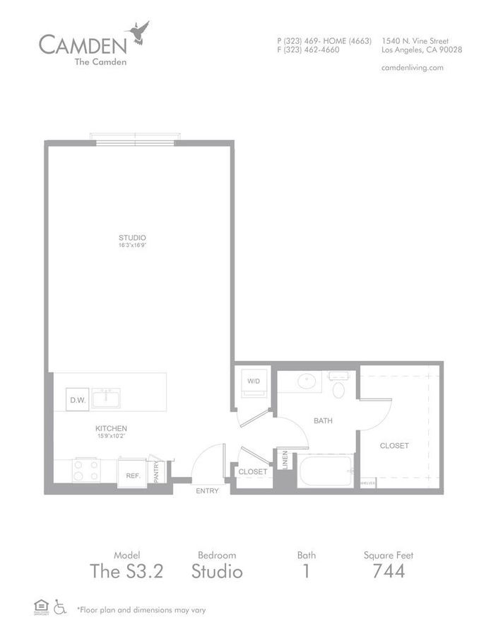 Studio 1 Bathroom Apartment for rent at The Camden in Hollywood, CA