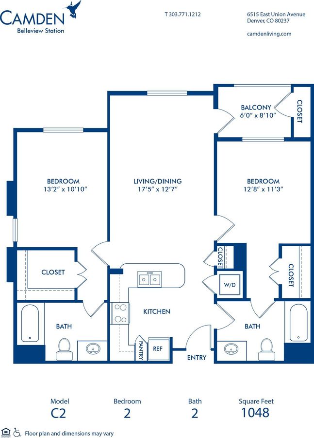 2 Bedrooms 2 Bathrooms Apartment for rent at Camden Belleview Station in Denver, CO