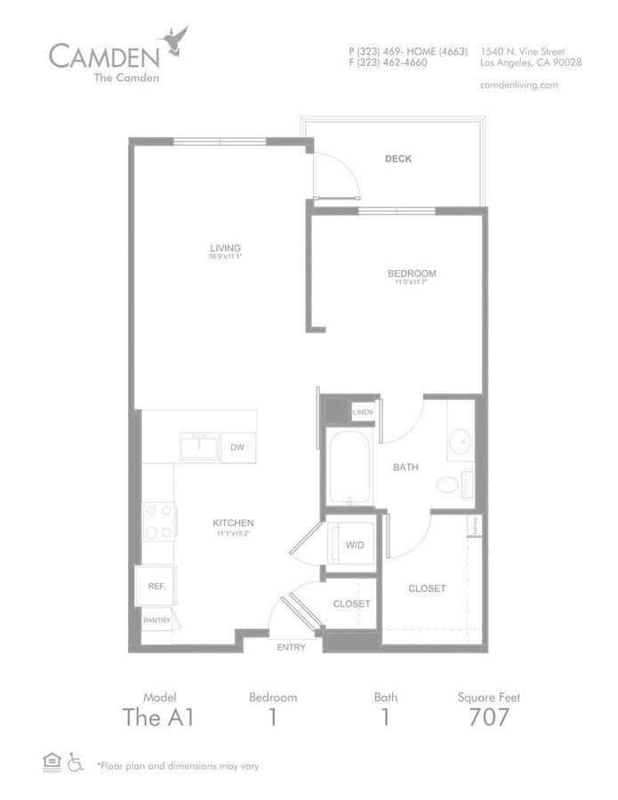 1 Bedroom 1 Bathroom Apartment for rent at The Camden in Hollywood, CA