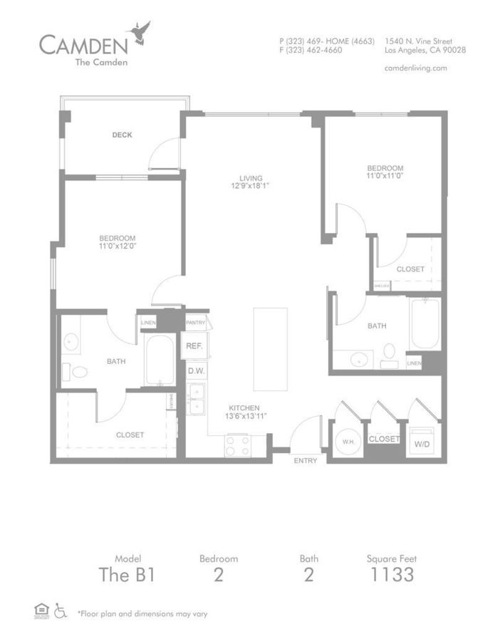 2 Bedrooms 2 Bathrooms Apartment for rent at The Camden in Hollywood, CA
