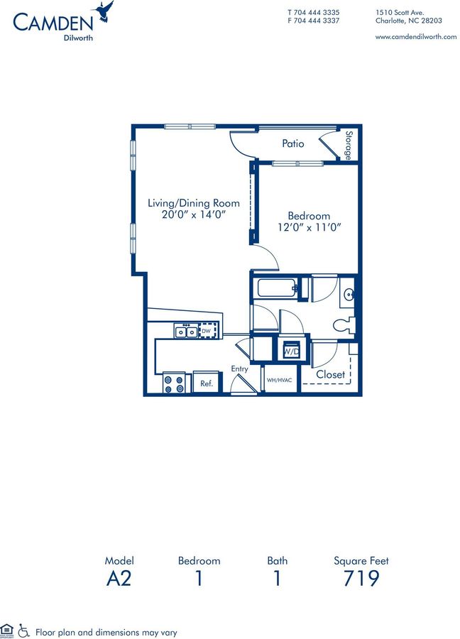 1 Bedroom 1 Bathroom Apartment for rent at Camden Dilworth in Charlotte, NC