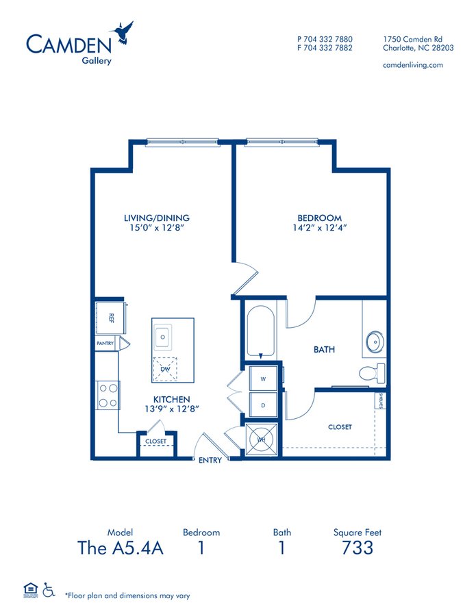 1 Bedroom 1 Bathroom Apartment for rent at Camden Gallery in Charlotte, NC