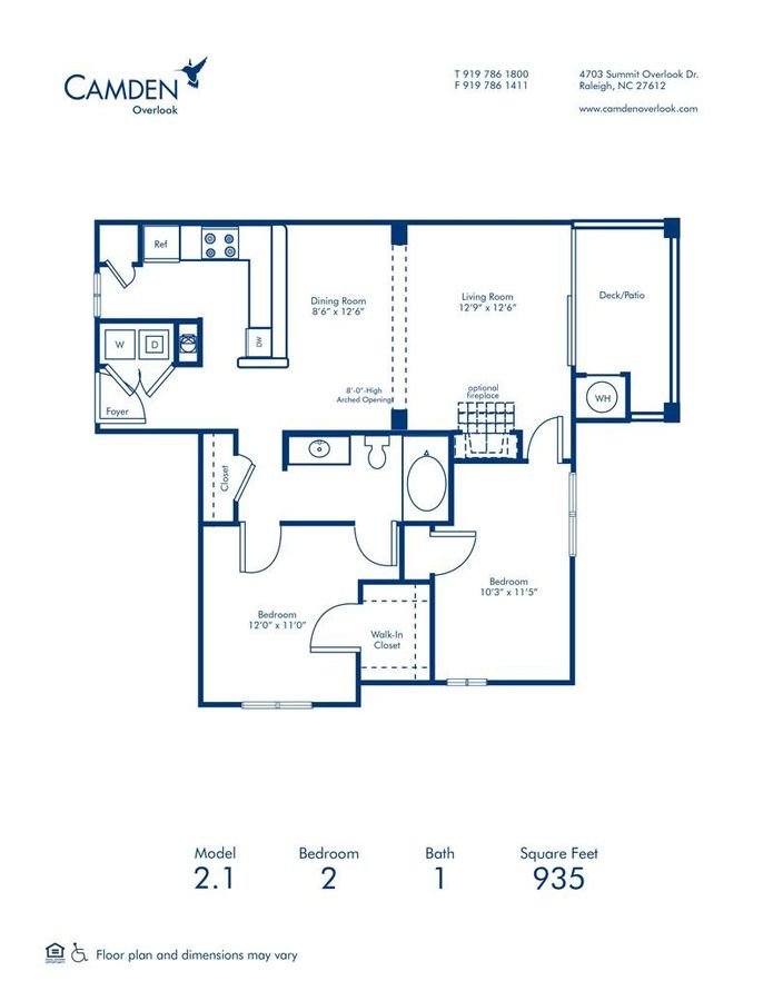 2 Bedrooms 1 Bathroom Apartment for rent at Camden Overlook in Raleigh, NC