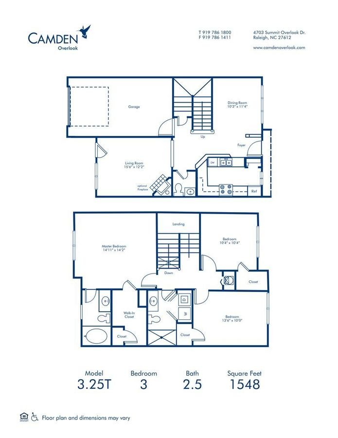 3 Bedrooms 2 Bathrooms Apartment for rent at Camden Overlook in Raleigh, NC