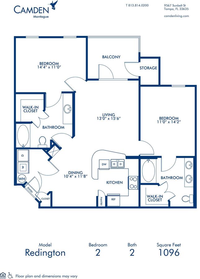 2 Bedrooms 2 Bathrooms Apartment for rent at Camden Montague in Tampa, FL