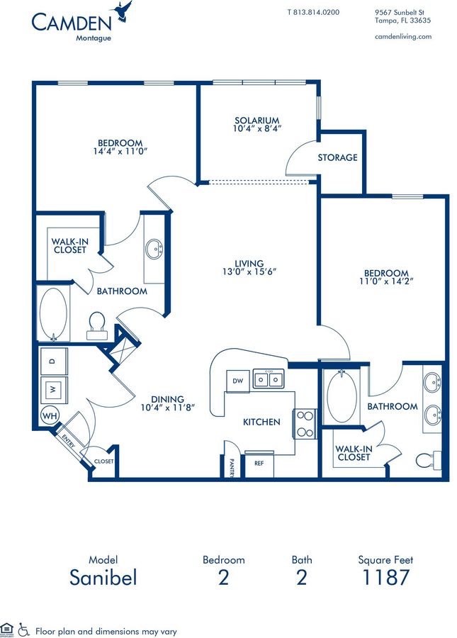 2 Bedrooms 2 Bathrooms Apartment for rent at Camden Montague in Tampa, FL