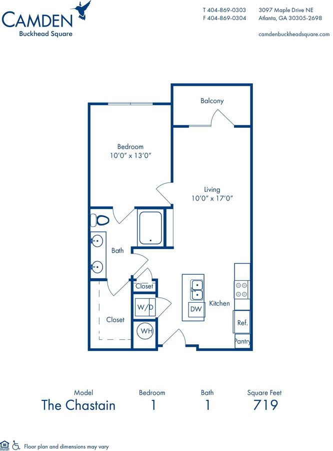 1 Bedroom 1 Bathroom Apartment for rent at Camden Buckhead Square in Atlanta, GA