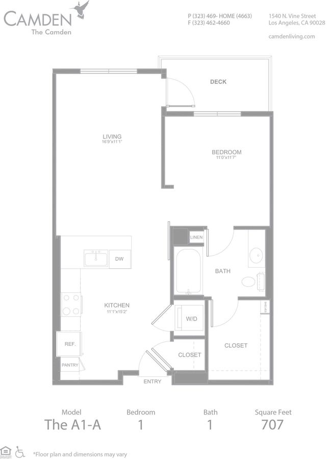 1 Bedroom 1 Bathroom Apartment for rent at The Camden in Hollywood, CA