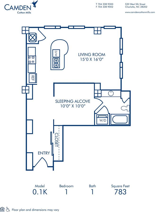 Studio 1 Bathroom Apartment for rent at Camden Cotton Mills in Charlotte, NC
