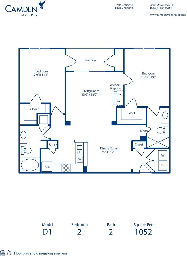 2 Bedrooms 2 Bathrooms Apartment for rent at Camden Manor Park in Raleigh, NC