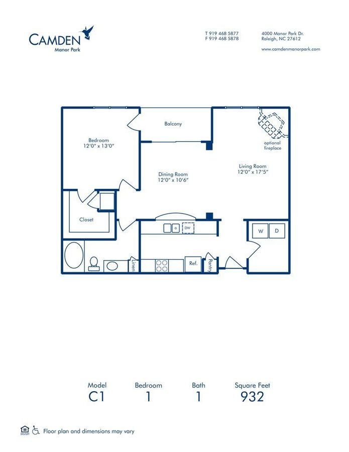 1 Bedroom 1 Bathroom Apartment for rent at Camden Manor Park in Raleigh, NC